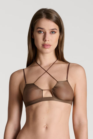 Maison Close French Kiss Light Mocha Sheer Bralette