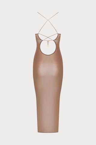 French Kiss Light Mocha Midi Dress