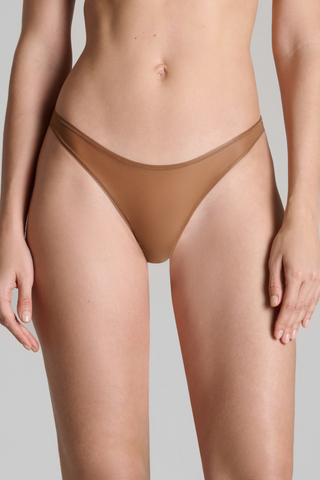 Maison Close French Kiss Light Sienna Sheer High Leg Tanga