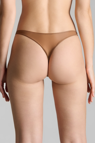 Maison Close French Kiss Light Sienna Sheer High Leg Tanga