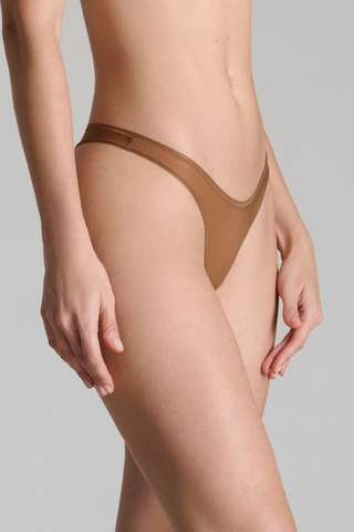 Maison Close French Kiss Light Sienna Sheer High Leg Tanga