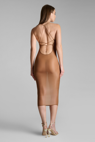 Maison Close French Kiss Light Sienna Sheer Midi Dress