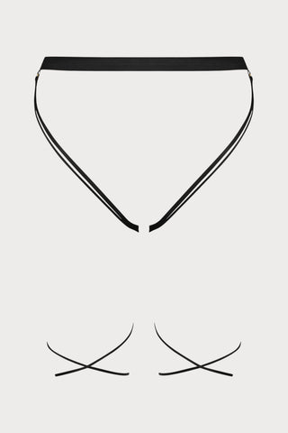 French Kiss Black Open Brief