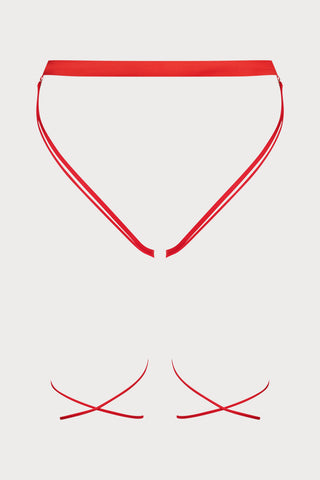 French Kiss Red Open Brief, Size M-L (UK 8-12)