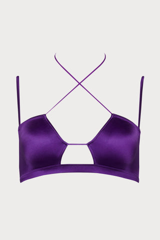 Glow Bralette Bikini Top in Purple