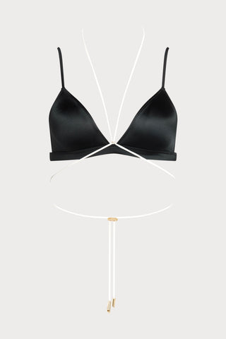 Glow Triangle Bikini Top in Black