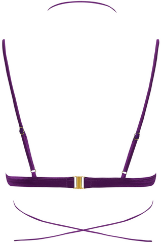 Maison Close Glow Purple Triangle Bikini Top - Strappy Bikini Top