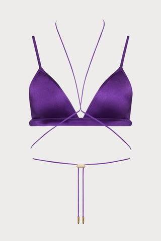 Glow Triangle Bikini Top in Purple