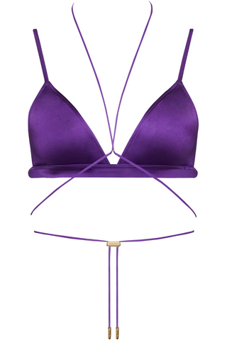 Maison Close Glow Purple Triangle Bikini Top - Strappy Bikini Top