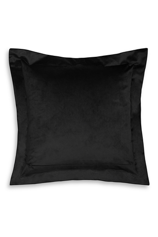 Maison Close Black Velvet Cushion with Gold Cross Embroidery Inspiration Divine