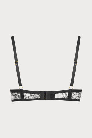 Maison Close Jeux Magnétiques Openable Black Lace Balconette Bra - back