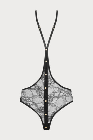 Jeux Magnétiques Openable Black Lace Harness Brief