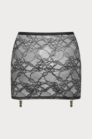 Jeux Magnétiques Black Lace Openable Mini Skirt
