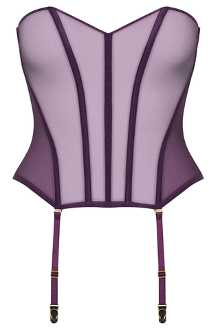 Maison Close L'Amoureuse Corset with Suspenders in Purple