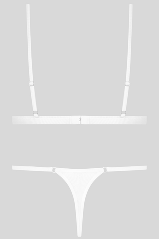 Maison Close La Femme Amazone Triangle Bra & Mini Thong White