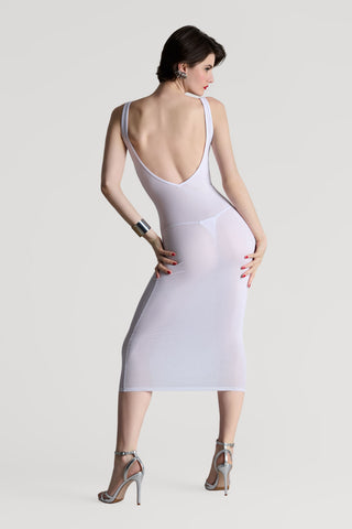 Maison Close La Femme Amazone V Neck Long Dress White