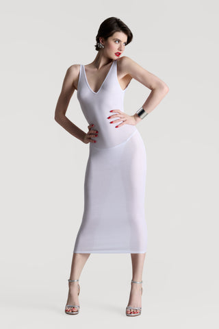 Maison Close La Femme Amazone V Neck Long Dress White