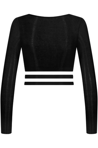 Maison Close La Femme Amazone Long Sleeve Wrap Top Black