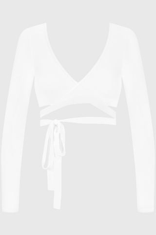 Maison Close La Femme Amazone Long Sleeve Wrap Top White