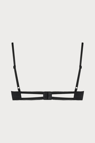 Le Petit Secret Cupless Bra with Bow in Black