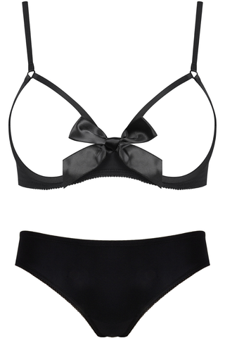 Maison Close Le Petit Secret Cupless Bra & Naked Shorty Black