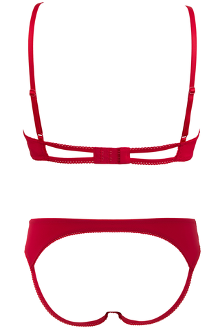 Maison Close Le Petit Secret Cupless Bra & Naked Shorty Red