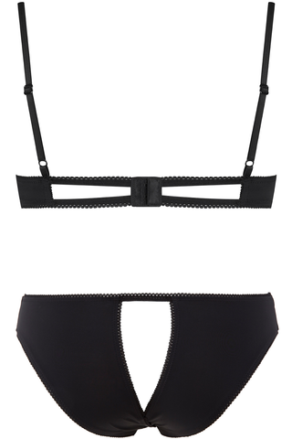 Maison Close Le Petit Secret Cupless Bra & Open Brief Black