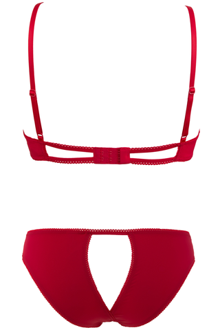 Maison Close Le Petit Secret Cupless Bra & Open Brief Red