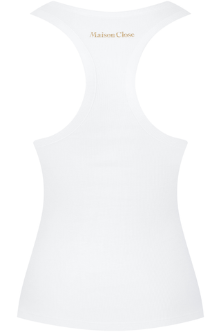 Maison Close Le Vestiaire Ribbed Cotton Tank Top White