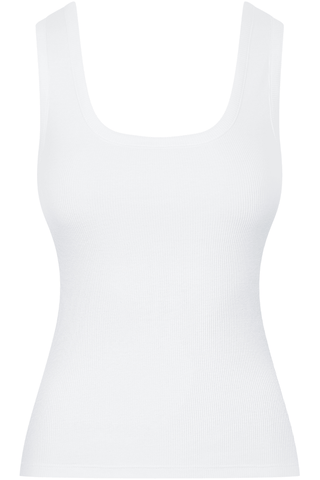 Maison Close Le Vestiaire Ribbed Cotton Tank Top White