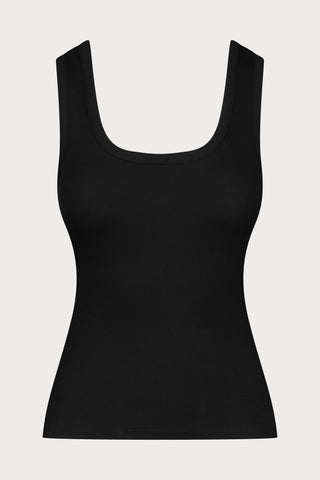 Le Vestiaire Ribbed Cotton Tank Top Black