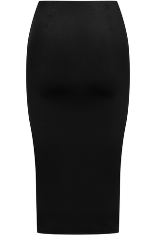 Maison Close Le Vestiaire Stretch Jersey Midi Skirt with Hooks Black