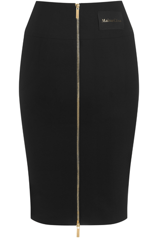 Maison Close Le Vestiaire Wool Pencil Skirt with Zips Black