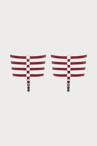 Maison Close Les Fétiches Burgundy Leg Garters - Naughty Knickers
