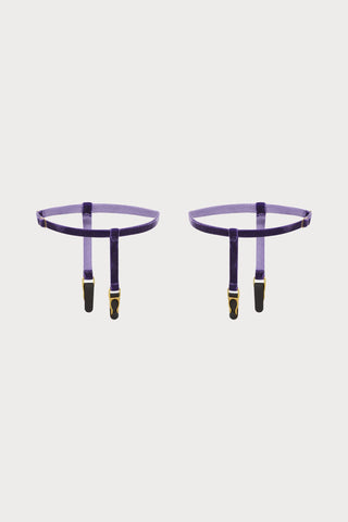 Maison Close Les Fétiches Purple Velvet Leg Garters - Naughty Knickers