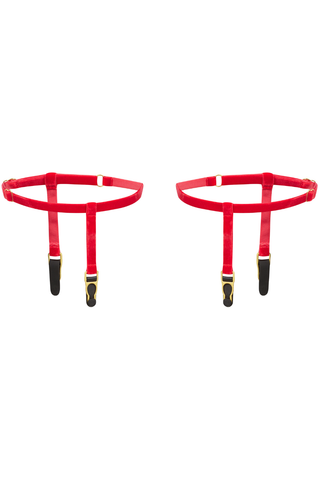 Maison Close Les Fétiches Red Velvet Leg Garters