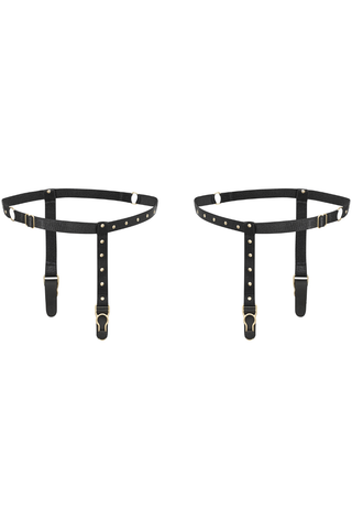 Black Studded Leg Garters