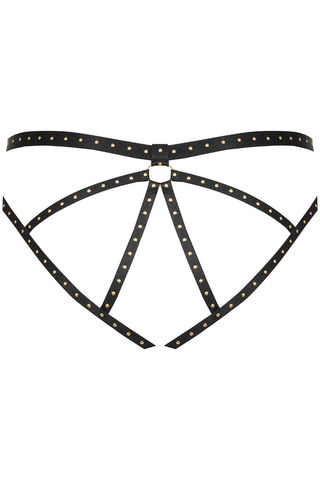 Black Studded Crotchless Brief