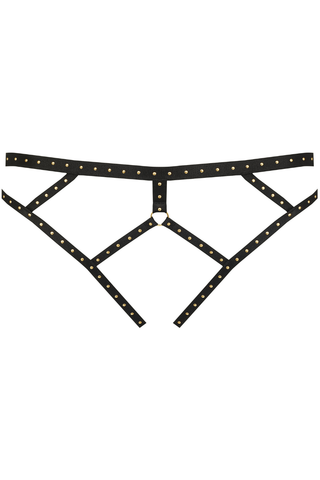 Black Studded Crotchless Brief