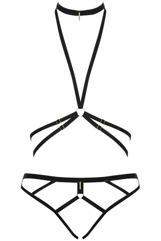 Maison Close Les Fétiches Velvet Harness & Open Brief Black