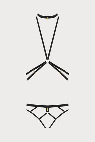 Maison Close Les Fétiches Velvet Harness & Open Brief Black
