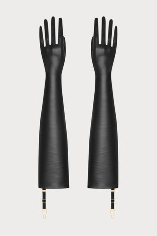 Maison Close Long Leather Gloves with Suspenders - Naughty Knickers