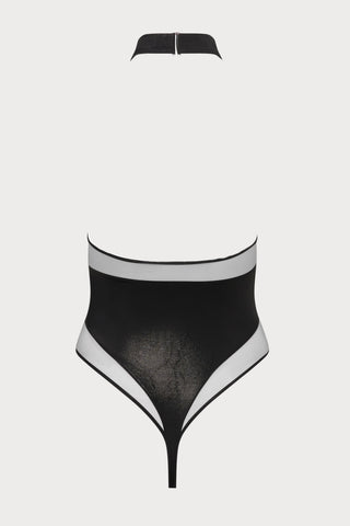Minuit American Collar Thong Swimsuit in Black