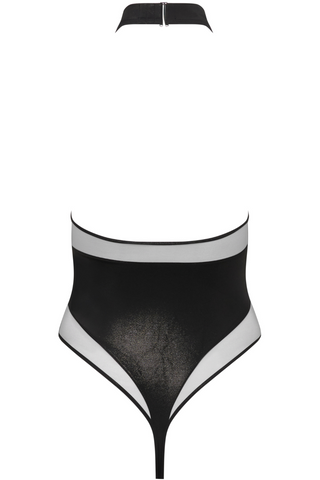 Maison Close Minuit Black High Collar Thong Swimsuit - Black One Piece