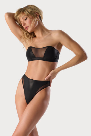 Maison Close Minuit Black Strapless Bandeau Bikini Top