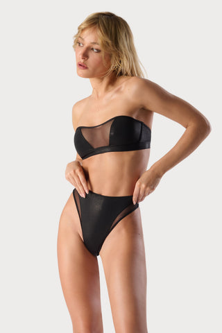 Maison Close Minuit Black Strapless Bandeau Bikini Top