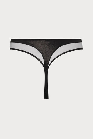 Minuit High Waist Tanga Bikini Bottom in Black