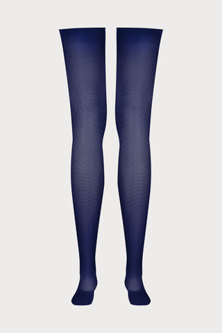 Maison Close Navy Purple Cut & Curled Stockings 40 Denier