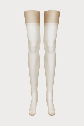 Maison Close Nude Nylon Stockings with Neon Green Back Seam
