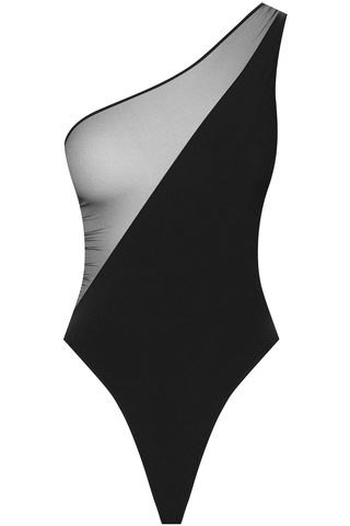 Maison Close Nuit Fauve Asymetric Thong Body Black